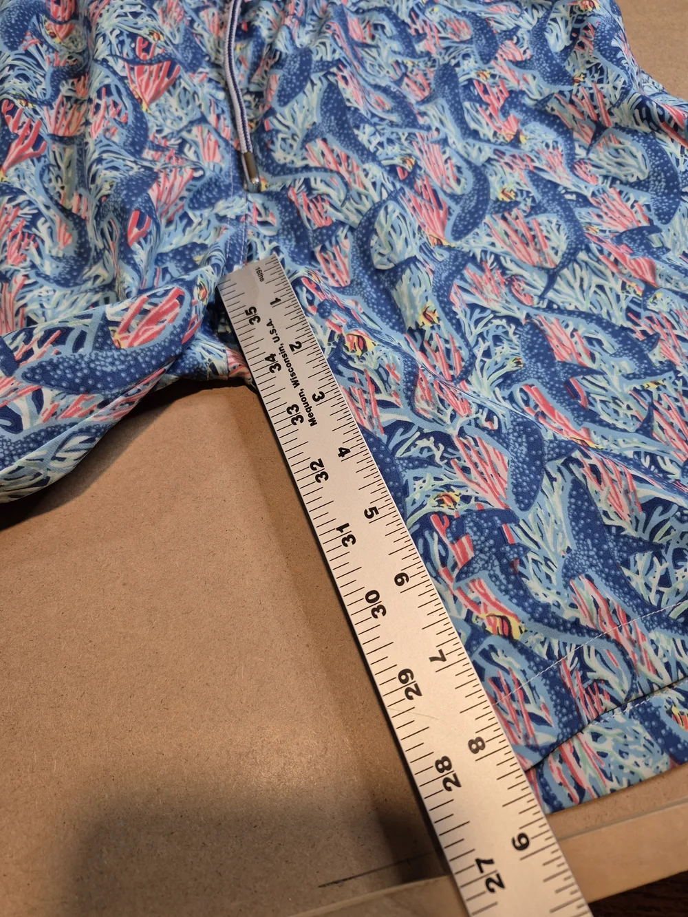 Peter Millar Blue Coral Reef Print Swim Trunks 4571/7